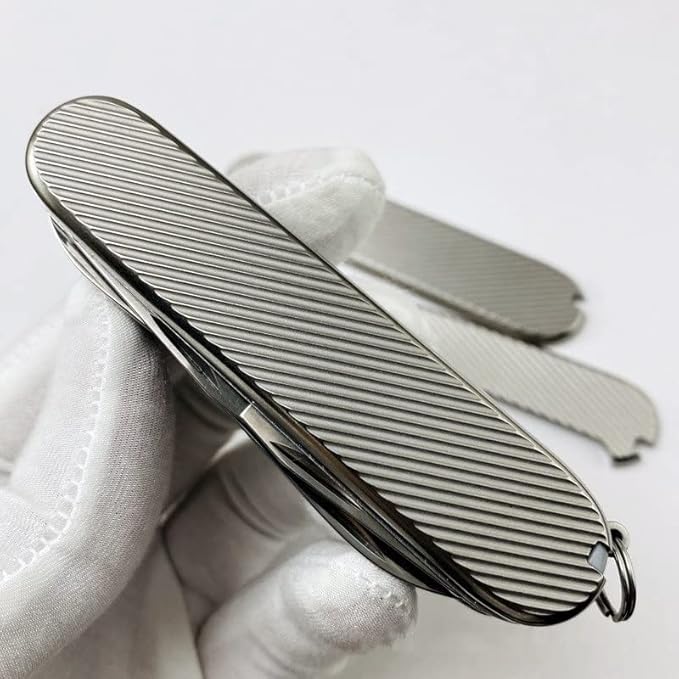 1 Pair Titanium Scales Fits for 91MM Slip Resistant CNC Handle Patch DIY Replacement Accessory