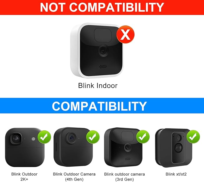 Solar Panel for Blink Camera Waterproof Solar Charger Compatible with Outdoor 4 / 2K+ / XT / XT2 Continuous Power Supply (2PackNot for Blink Mini Camera Not Included)
