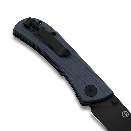 EIKONIC Knives HEAdesigns Fairwind Folding Knife 2.72 D2 Black Stonewashed Drop Point Plain Blade Blue G10 Handles Liner Lock - 220BGY