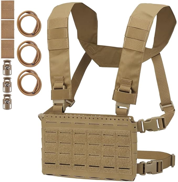 Tactical Pouches Chest Pack with Triple Magazine InsertMOLLE Chest Rig with Placard Hook Loop