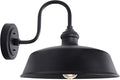 14 Dome Outdoor Barn Light Large Farmhouse Style Gooseneck Exterior Light Fixture Outdoor Wall Sconce Lighting with Wall Mount Rustic Black Porch Lights for Outside Garage Entryway
