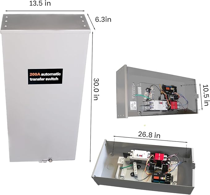 Generac 200 Amp Automatic Transfer Switch Replacement for RXSW200A3-120/240V 1-Phase with Power Management NEMA 3R Aluminum Enclosure for Indoor/Outdoor Use