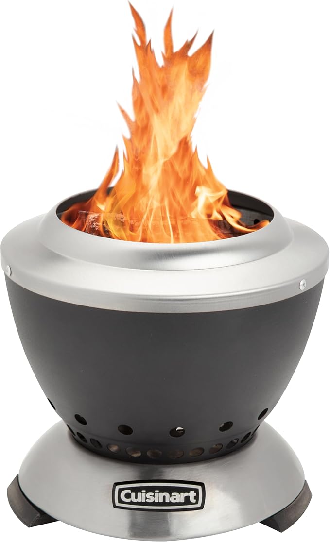 Cuisinart Cleanburn Smokeless Tabletop Fire Pit 7.5” Lightweight Portable Smokeless Fire Pit with Removable Base for Ash &amp Carry Bag Small Outdoor Heater for Patio Camping &amp RV Portable He