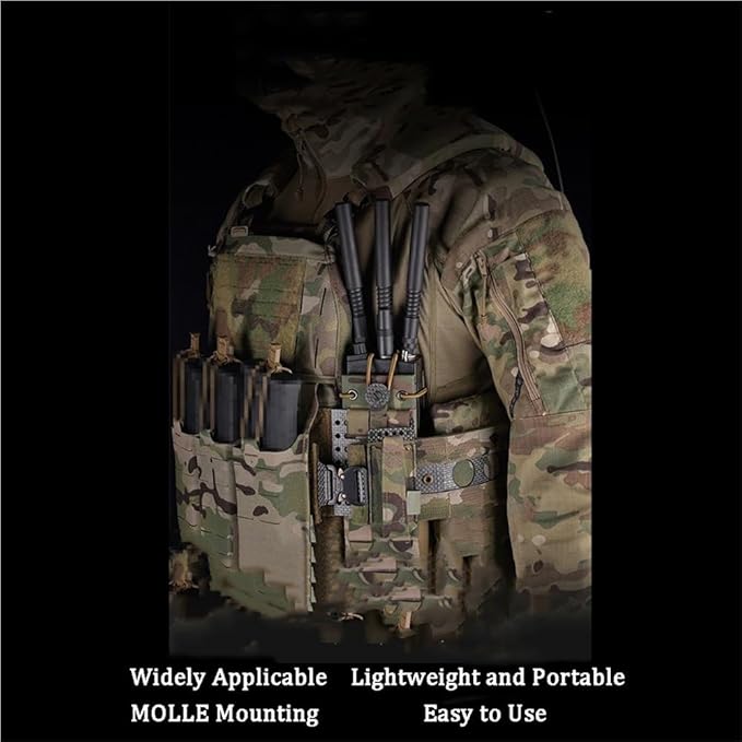 2PCS - F Model Tactical Holder Molle Radio Pouch Universal Radio Bag Adjustable Walkie Talkies Storage Outdoor Sports Duty Belt Pack