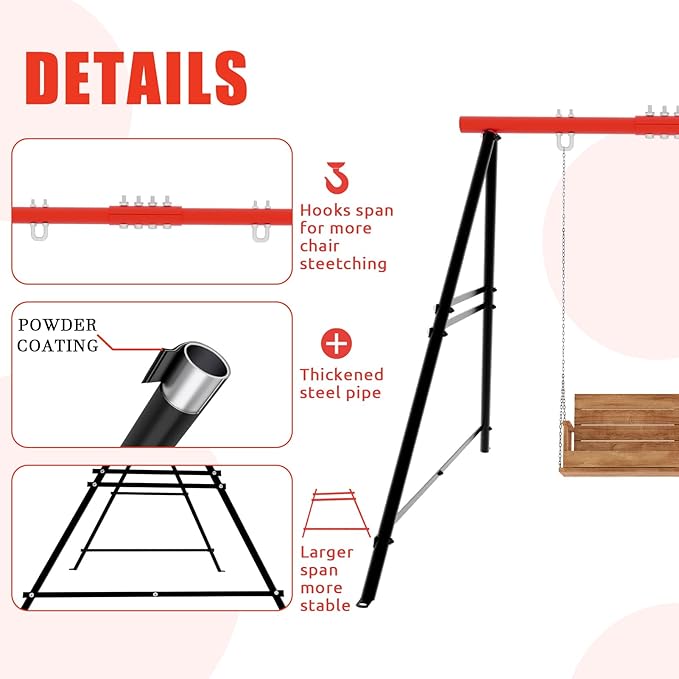 Swing Sets for Backyard Outdoor Porch Swing Frame Hammock Chair Stand Only Max Load 550Lbs for Patio Playground Park