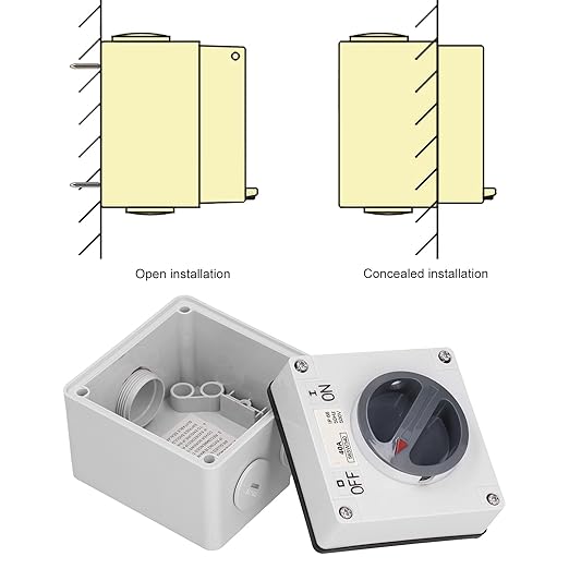 Outdoor Power Isolator - 500V On-Off Switch with Rotary Control Socket and Accessories (3P40A)
