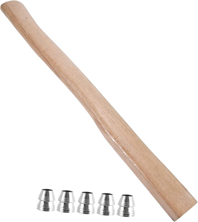 Kisangel 1 Set Wooden Axe Handle Replacement Woodworking Tool with Wedges for Hatchets and Axes Durable Comfortable Grip for Garden and Camping Use