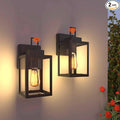 10 Inch Exterior Lighting Fixture Dusk to Dawn Black Porch Light Wall Mount with Metal Frame for House Front Door Garage Weatherproof Anti-Rust Outdoor Light Fixture 2 Pack Bulb not Included