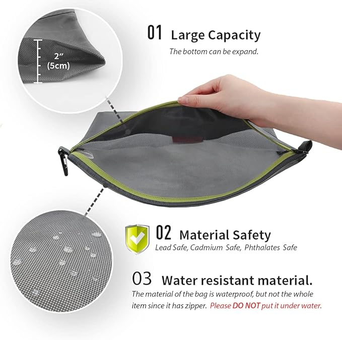 pack all Bundle | 1 Zipper Pouch (M Grey) &amp 1 Zipper Pouch (M Green)