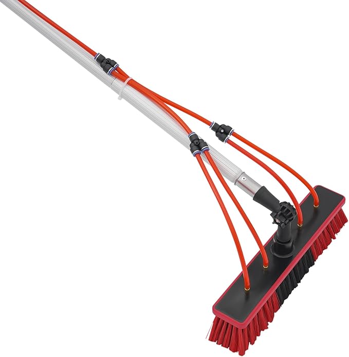 32.8 Feet Reach Solar Panel Cleaning Brush &amp Pole Water Fed Pole KitSuitable for high Windows Cleaning Solar photovoltaic Panel Cleaning and Cleaning Cars Trucks Vans caravans Windows