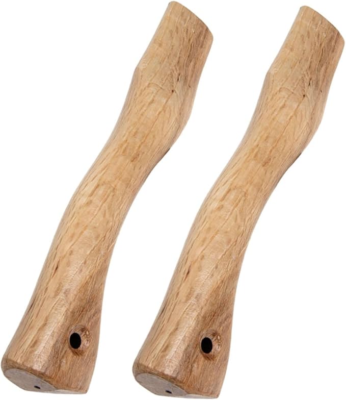 POPETPOP 10pcs Wooden Axe Handle Replacement Short Oak Grip for Firewood Cutting Comfortable and Easy to Install for Camping and Outdoor Activities