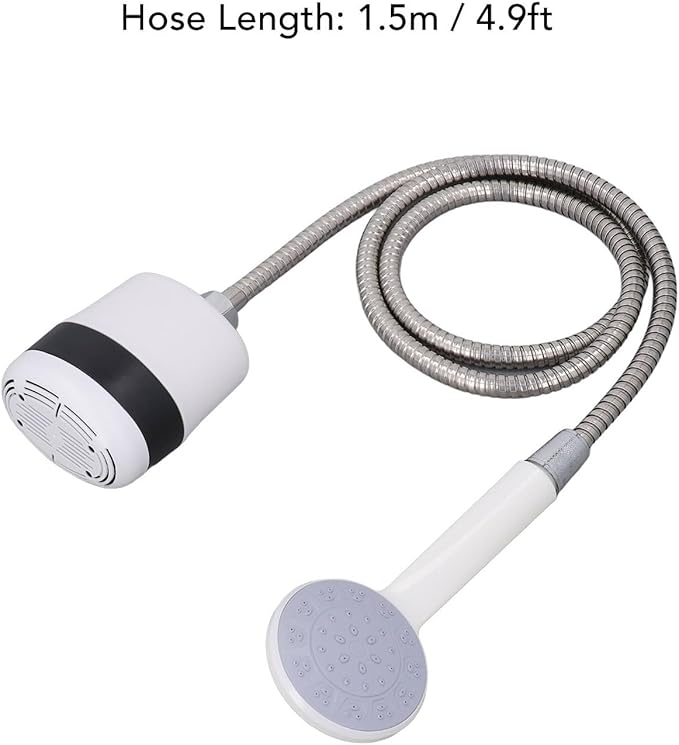 Brrnoo USB Rechargeable Portable Camping Shower with 4.9ft Hose Compact Handheld Electric Shower for Outdoor Use Ideal for Hiking Traveling and Pet Washing