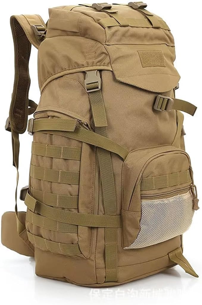 Genérico Compatible For 60L Men Military Bag Tactical Backpack Climbing Mountaineering Sport Outdoor(Black B)