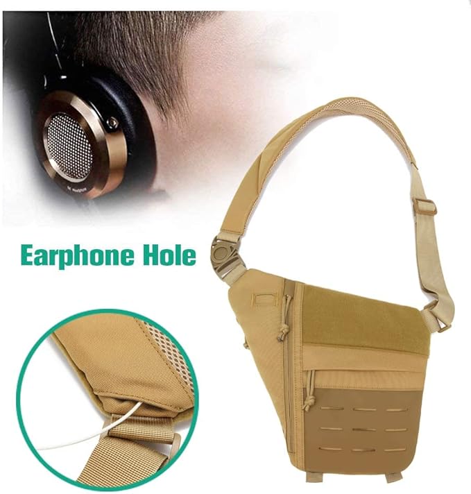Concealed Carry Sling Bag for Men Chest Holster Bag of Pistols Anti-Thief Crossbody Daypack Personal Pocket Sling Pack