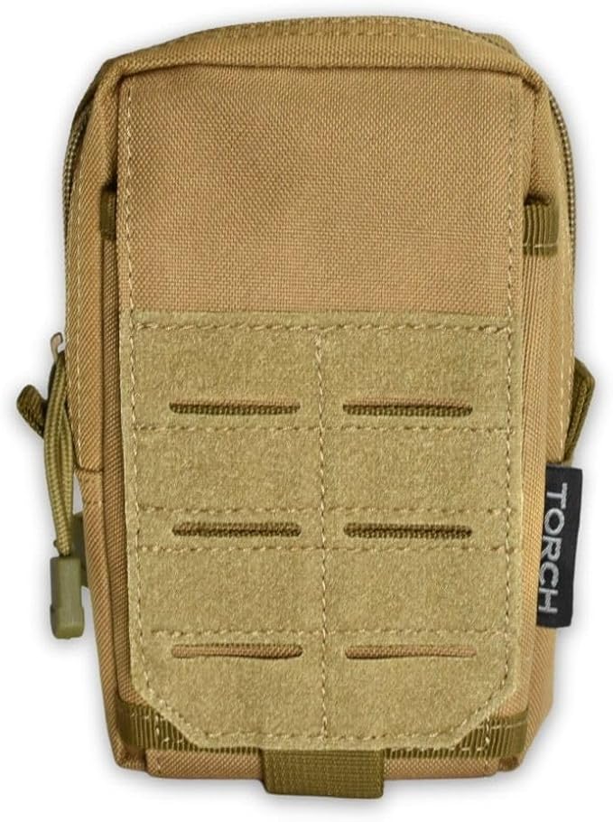 Torch Molle Admin Pouch EDC Waist Pack Phone Holder Tactical Tool Holster Gadget Organizer Utility Pocket (Desert)