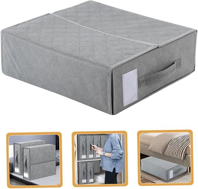 Luxshiny Foldable Bed Sheet Organizer Fabric Storage Box Collapsible Bin Closet Organizer
