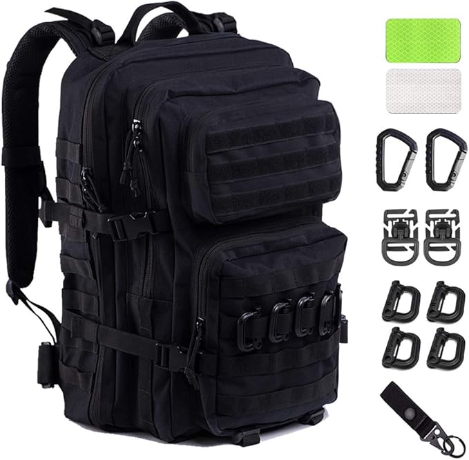 45L Tactical Backpack for Men Women Military Assault Pack with MOLLE Large 3 Day Bug Out Bag for Hiking Camping