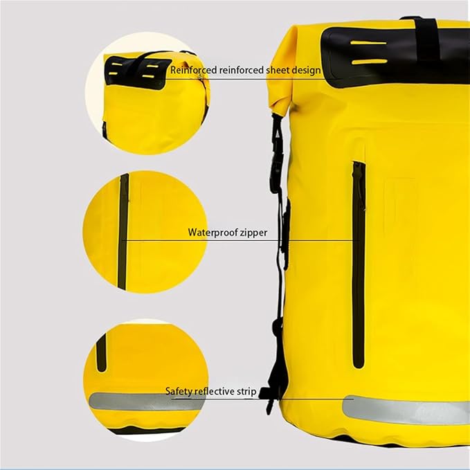 Generic Outdoor PVC Waterproof Dry Backpack Water Floating Bag Roll Top Sack Dry Backpack Waterproof Surfing Swimming Kayaking (Grey35L)