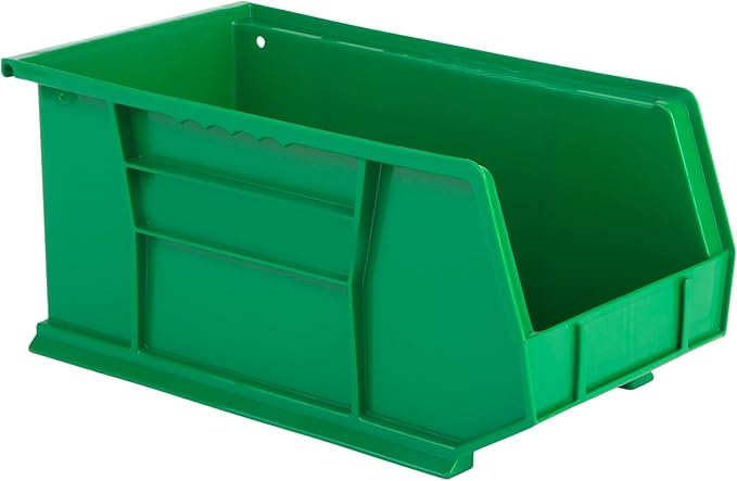 Hudson Exchange 15 x 8 x 7 Plastic Stackable Storage Bin and Hanging Container Green