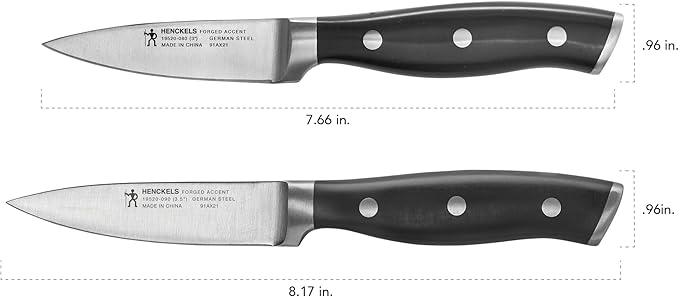 HENCKELS Forged Accent Razor-Sharp 2-pc Paring Knife Set German Engineered Informed by 100+ Years of MasteryBlack