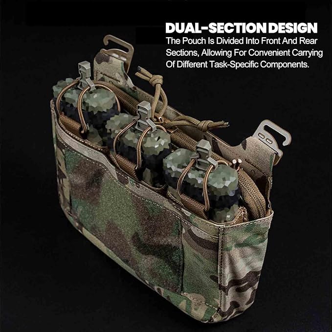 Outdoor Lightweight Multifunctional G-Hook DOPE Front Flap Double Stack Abdominal Fanny Pack Triple Magazine Insert Pouch