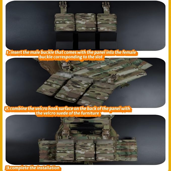 FAST Triple 7.62 Function Pack Panel Tactical Equipment Buckle Accessory Nylon Material 25.5 * 13cm For Team Activities Games