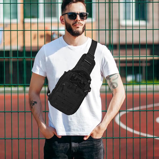 1 Black Gun Fanny Pack + 1 Black Gun Sling Bag