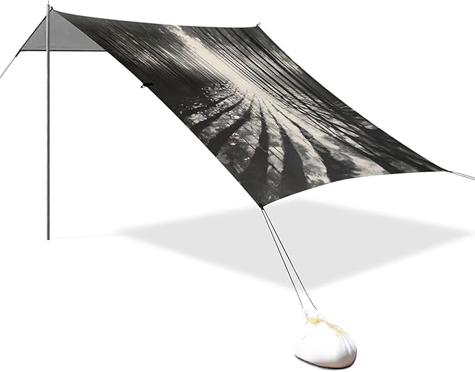 Black Forest Beach Tent Sun Shelter Set UPF50+ UV Protection 10.5 x 9.19 FT Camping Shade Canopy with Sandbags Sand Anchors Carrying Bag and Others