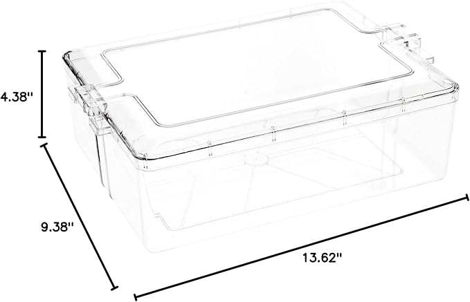 Pioneer Plastics 295C Clear Rectangular Plastic Container 12.3125 W x 9.0625 D x 4 H