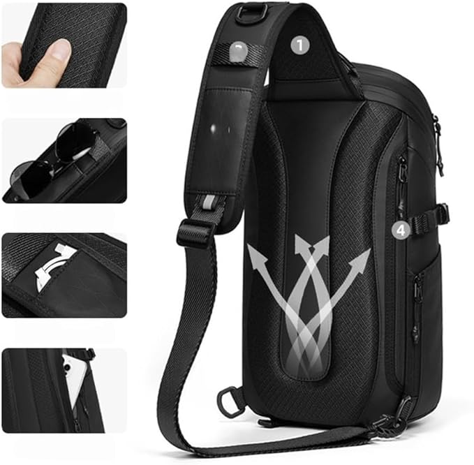 Waterproof Tactical Backpack Crossbody Bag Chest Bag With Anti-theft Pocket Oxford Waterproof Material. 1pcs (gray)