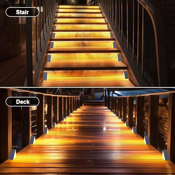 Solar Step Lights for Outside Waterproof IP67 Outdoor Stair Light 6 Pack Solar Stair Lights Outdoor LED Outdoor Step Lights Decor for Deck Front Step Patio Garden