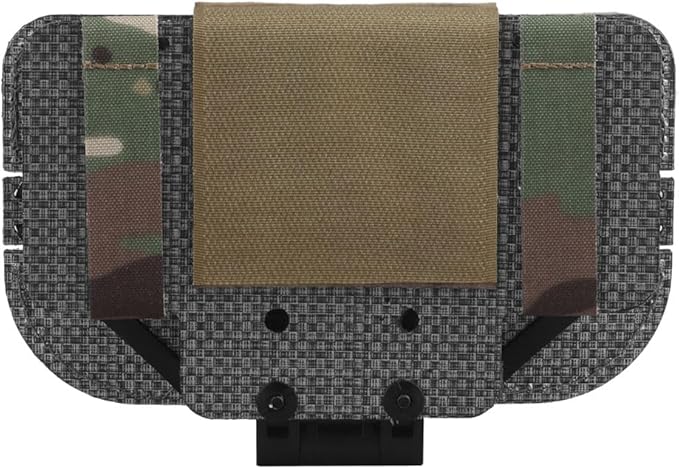 Let Me Be Airsoft Plate Carrier Molle Phone Carrier Outdoor Lightweight Navigation BoardWide Angle Foldable Phone Holder Chest Rig Hovering Mount Tactical Vest Accessory (Camouflage)