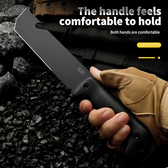 HUANG FU 1PC outdoor knife fixed blade can be used for outdoor activities hiking and trekking and is a multifunctional tool suitable for various environments. Men's Gift