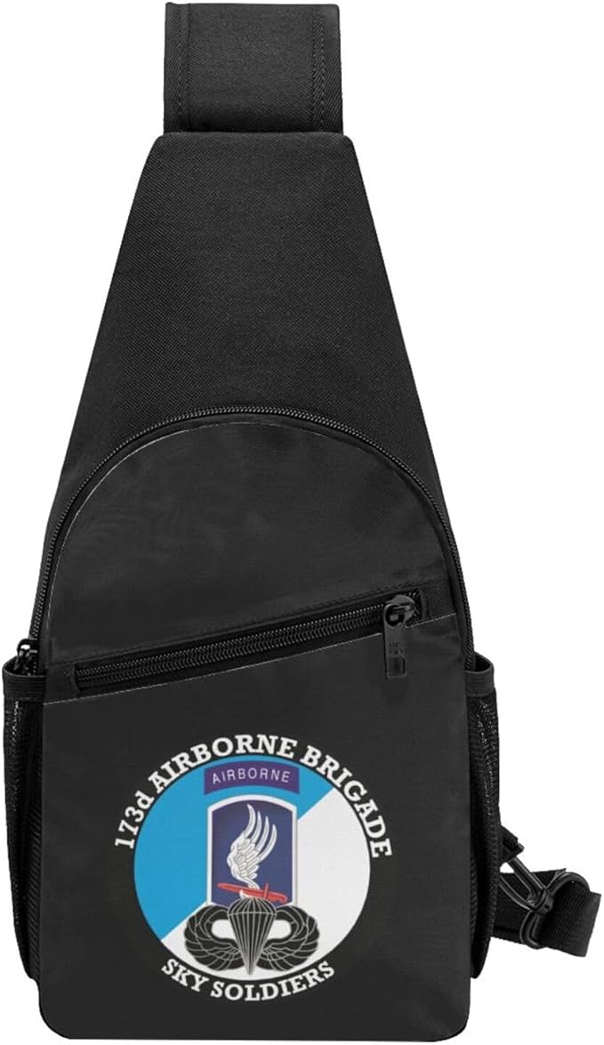 173 Airborne Brigade with Jump Wings Chest Pack Leisure Shoulder Crossbody Chest Bag