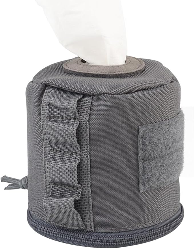 Outdoor Tactical Toilet Roll Holder Molle Pouch Portable Roll Paper Storage BagCamping Hunting Fishing Hiking Accessories Pack (Grey)