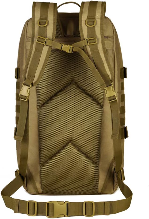 UNISTRENGH Outdoor 60L Tactical MOLLE Backpack Military Waterproof Hunting Mountain Sports Luggage Outdoor Assault Travel Bag (Brown)