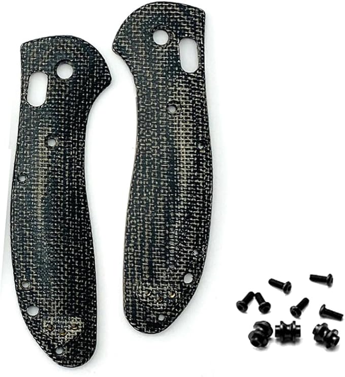 1 Pair Custom Micarta Scales Handle with 3 Sets Screws Fit for Griptilian 551 550 Premium Handle Patch DIY Accessory