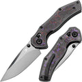 KANSEPT Apollo Pocket Knive 3.11Mirror DLC CPM S35VN Blade Blackwash Titanium inlaid Purple Haze Fatcarbon Handle with Thumb Stud Cross Bar Lock Folding for Men WomenCamping Hiking Knives K2107V4