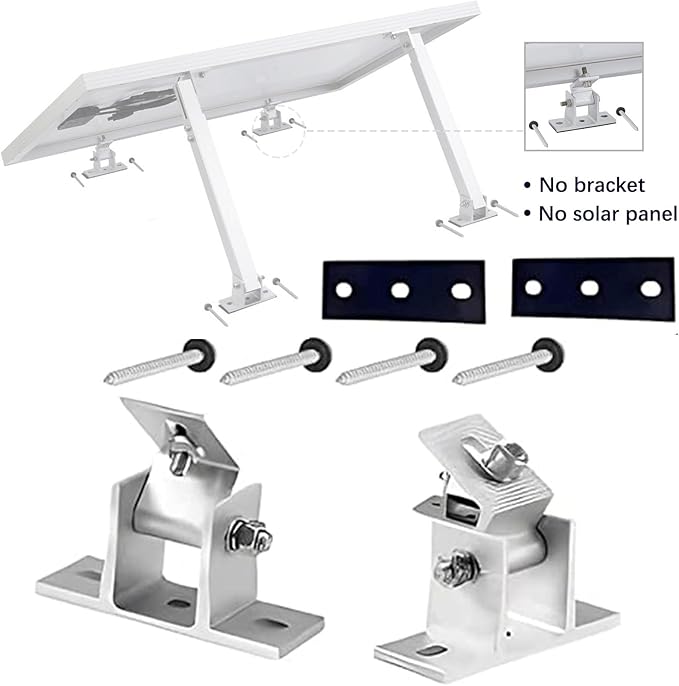 Adjustable Solar Panel Mount Brackets 15-30 Degree Angle Solar Panel Mount Racks for Wall Roof RV Boat Off Grid Solar Systems