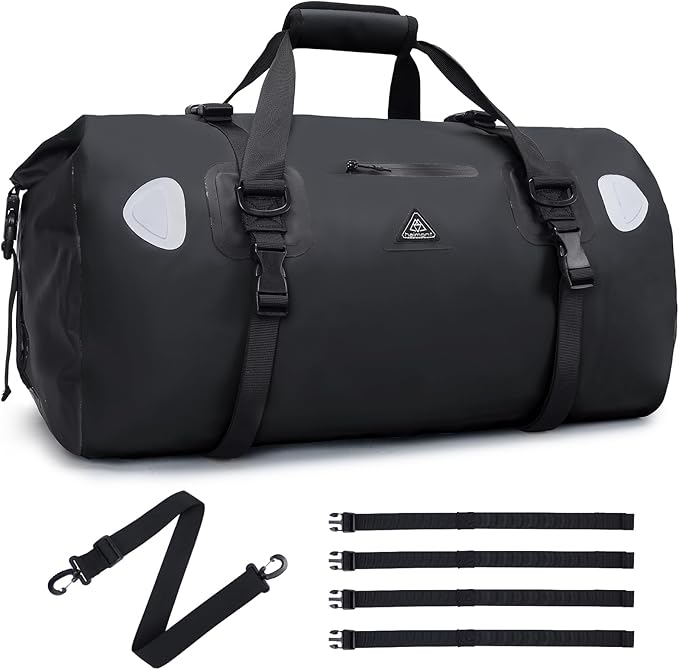 Haimont Waterproof Duffel Bag Roll-top Dry Duffel Bag with Quick-fixed Straps for Motorcycling Rafting Boating SUP Kayaking Travel 50L/70L