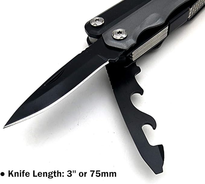 Hammer &amp Pliers Multi-functional Tool 14 In 1 Portable Kit for Car Emergency Camping Household (Hammer Bottle Opener Survival Camping Knife Hand Saw) Stainless Steel
