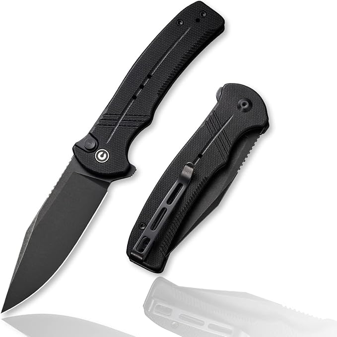 CIVIVI Cogent Flipper Pocket Knife 14C28N Blade G10 Handle Good for Outdoor EDC Camping C20038D-1 (Black)