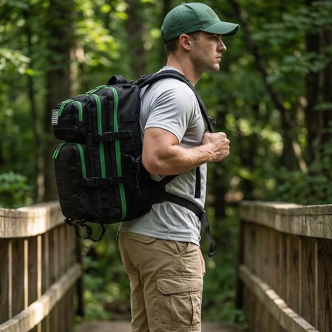 45L Tactical Backpack for Men Women Military Assault Pack with MOLLE Large 3 Day Bug Out Bag for Hiking Camping