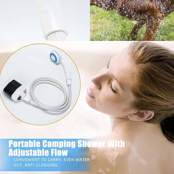 Portable Camping Shower with Adjustable Flow - for Easy &amp Convenient Outdoor Cleaning Pumps Water from Bucket Experience Refreshment Anywhere for Camping Hiking Car Washing Pet Cleaning