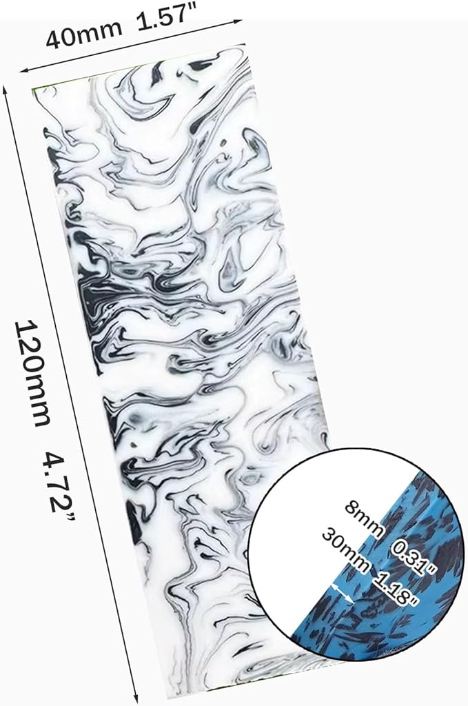 Black And White Resin Knife Handle Scale Blank Material Slingshot Folding Knife Carving Decorative Panel