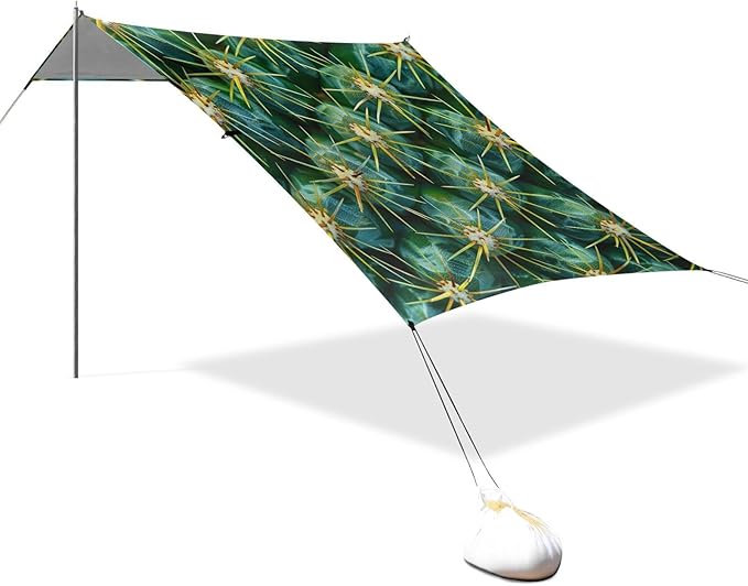 ALAZA Green Succulent Close Up Beach Tent Sun Shelter Portable Canopy Sunshade for Outdoor Camping Picnics Backyard Fun 10x9 ft