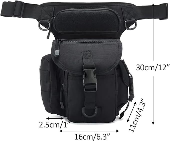 Nylon Drop Leg Bag Hiking Waist Pack for Men &amp Women Motorcycle Bike Cycling Riding Travel Outdoor Sports Fanny Pouch