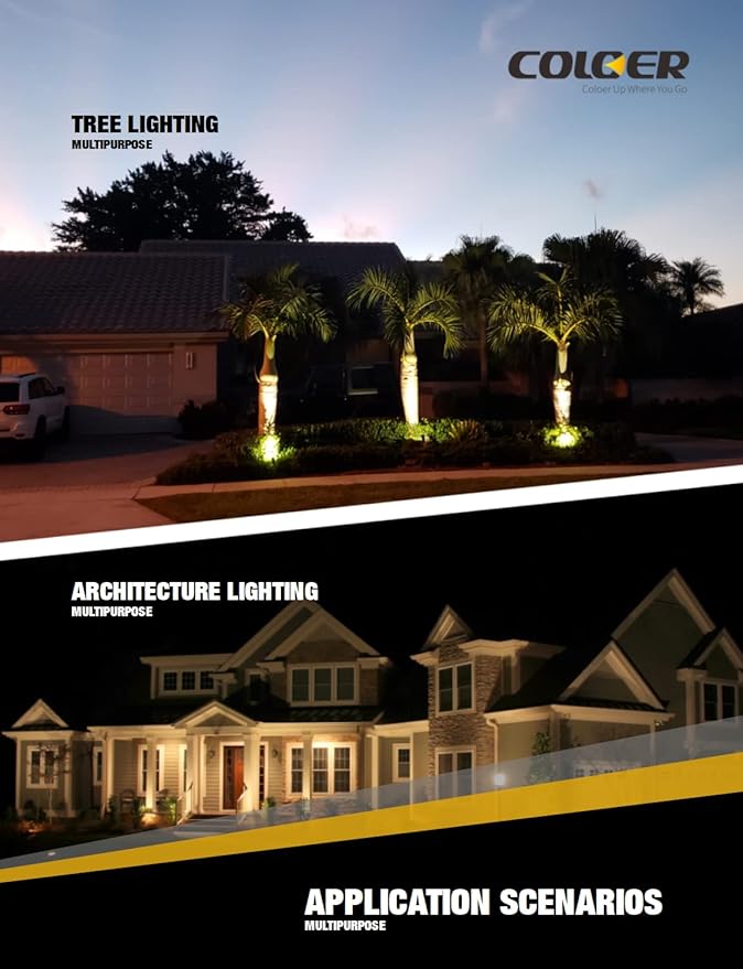 COLOER Die-cast Brass Low Voltage Spotlight12V AC/DC Outdoor Landscape Lighting Directional Garden Patio Spot Up Light (Bronze(101B) 4 Pack with Bulb)