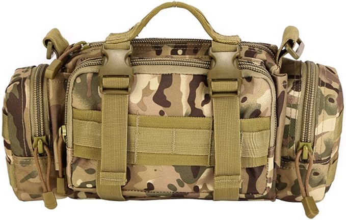 UNISTRENGH Utility 3P Military Tactical Duffle Waist Bags MOLLE Assault Shoulder Backpack Multifunction EDC Pouches Heavy Duty Fanny Packs (CP camouflage)