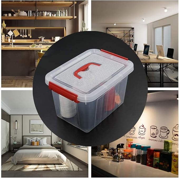Kiddream 6 Packs Small Clear Boxes 6 Quart Plastic Storage Bins with Lids